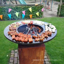 Wood and Charcoal Fuel Corten Steel Bbq Grill